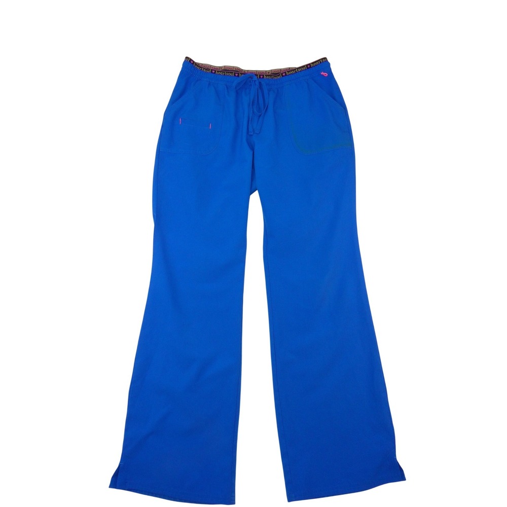 Heartsoul Break on Through Royal Blue Scrub Pants 20110 Womens Medium Flare Leg
